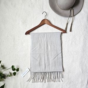 🌿 Fishers Finery 100% Cashmere Scarf NWT Luxury Soft Fringe Neutral